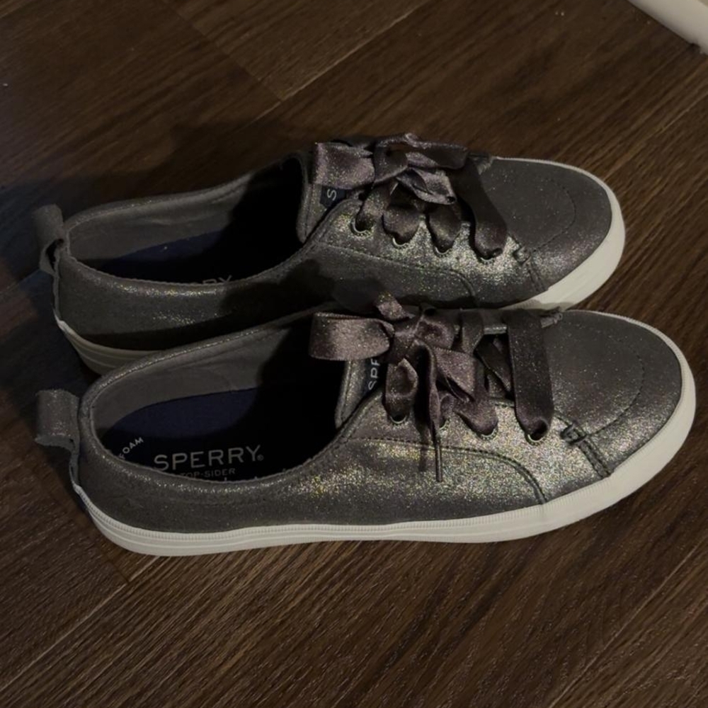 Sperry Metallic Sneakers with Ribbon Laces - Picture 2 of 5
